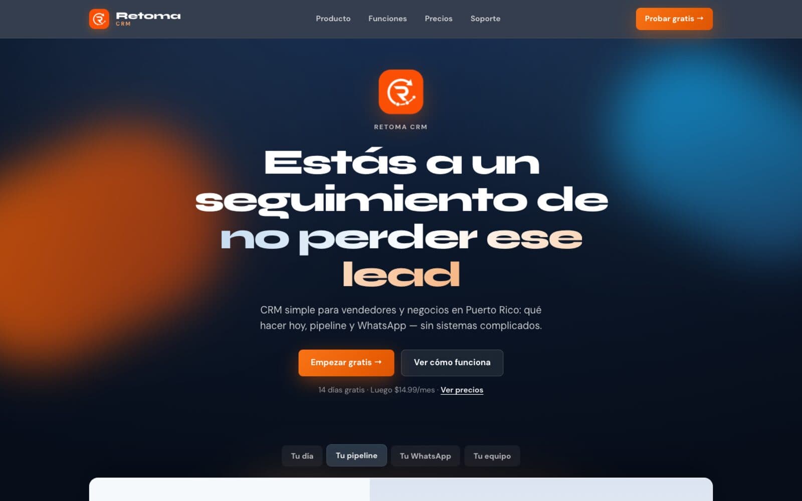 Retoma CRM screenshot